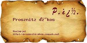Prosznitz Ákos névjegykártya
